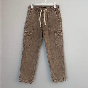 GAP Denim Drawstring Cargo Easy Jean in Washed Brown Size XS